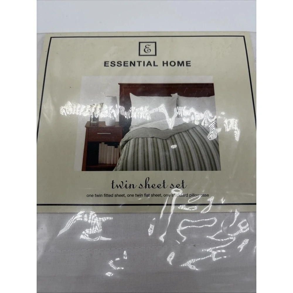 Vintage Kmart Essential Home White Twin Sheet Set Cotton Blend